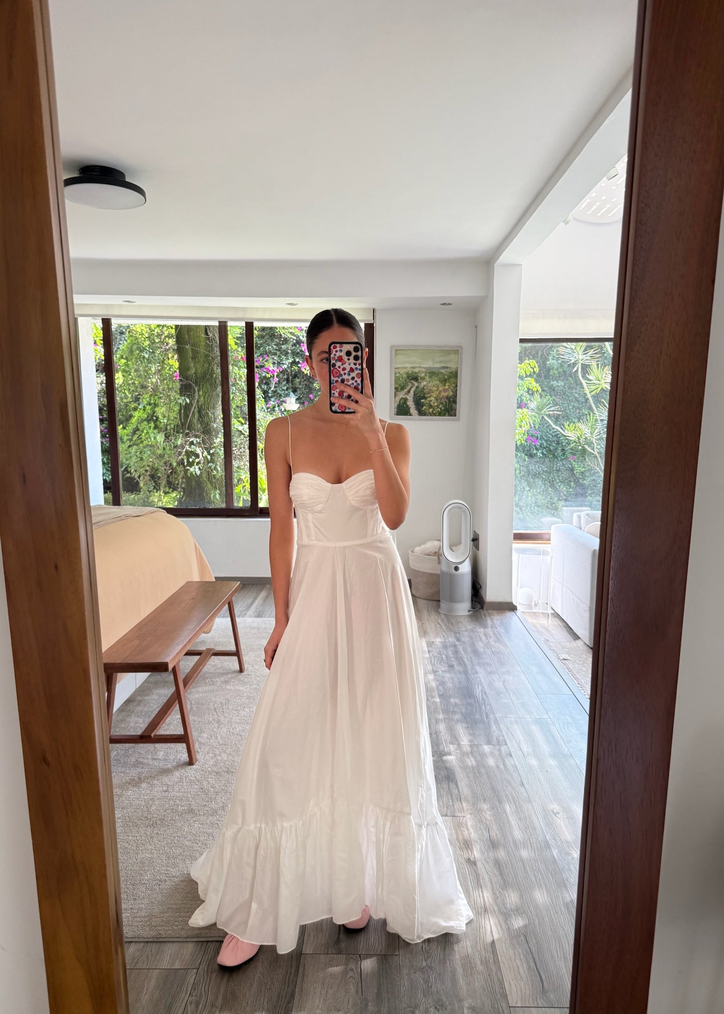 VESTIDO BLANCO BUSTIER MAXI
