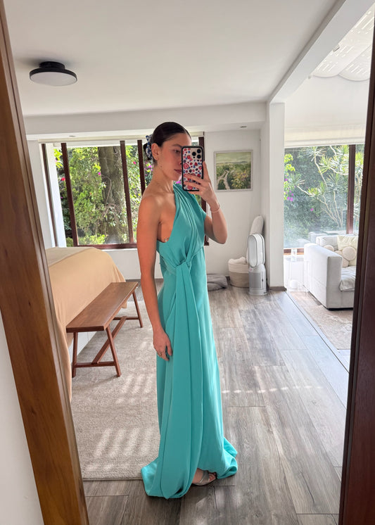 VESTIDO ASIMÉTRICO TURQUESA