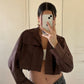 CAMISA CROPPED CAFÉ