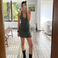 VESTIDO FRUNCIDO VERDE MINI