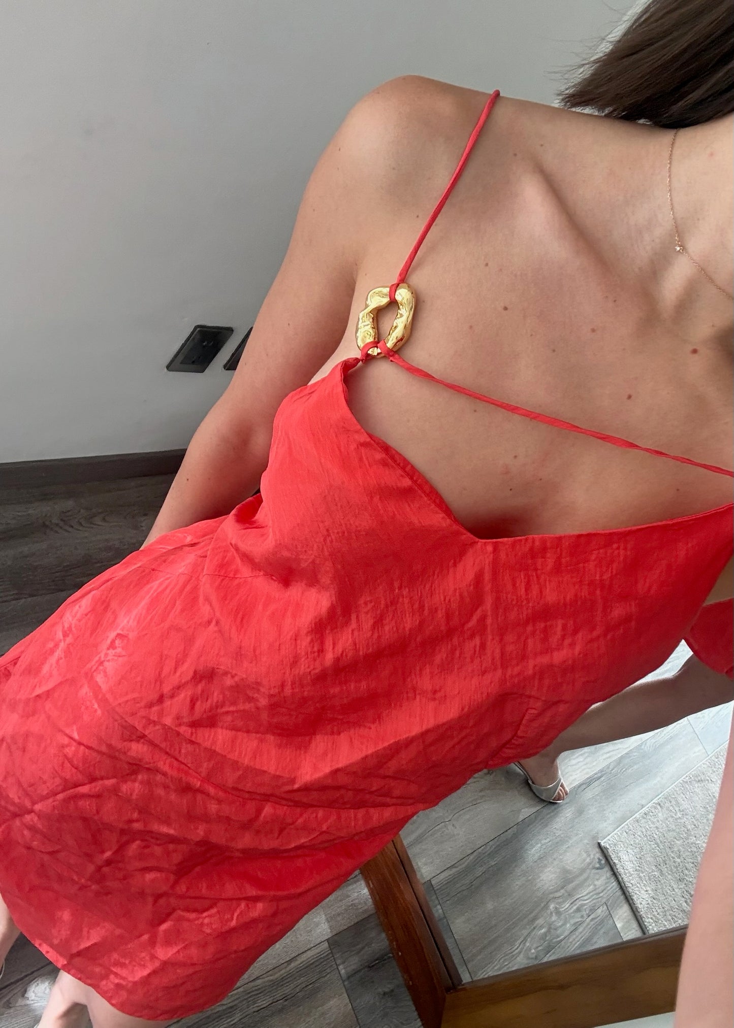 VESTIDO MINI SHINY ROJO