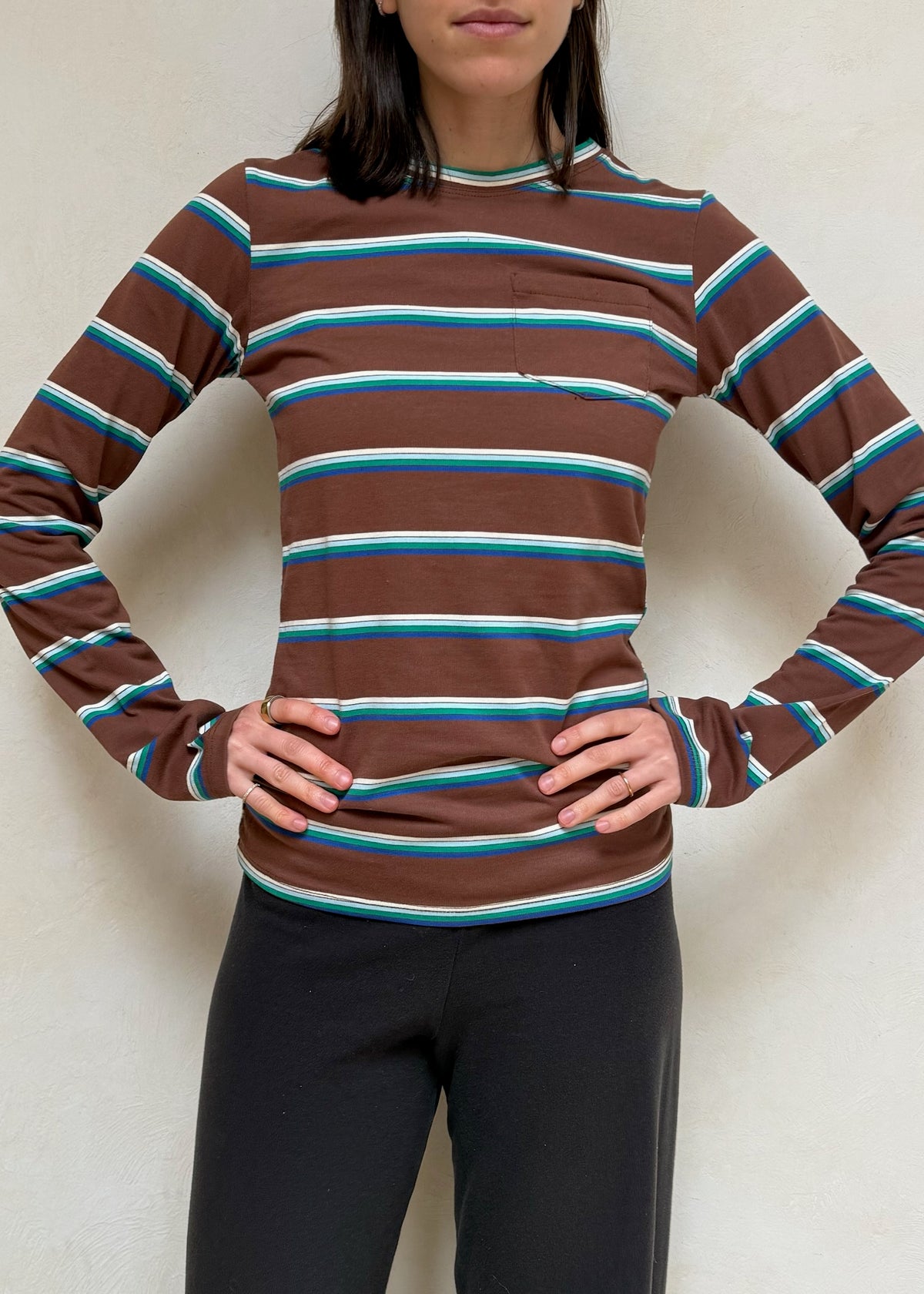 T-SHIRT CAFÉ CON RAYAS