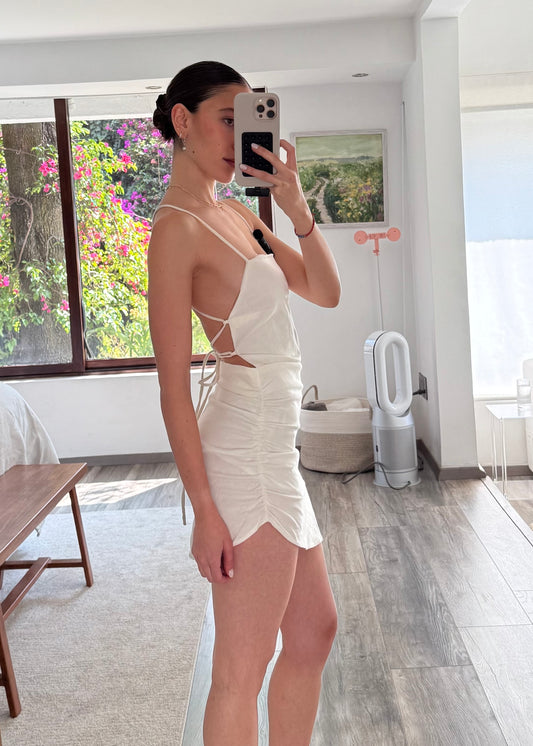 VESTIDO DE ALGODÓN MINI BACKLESS