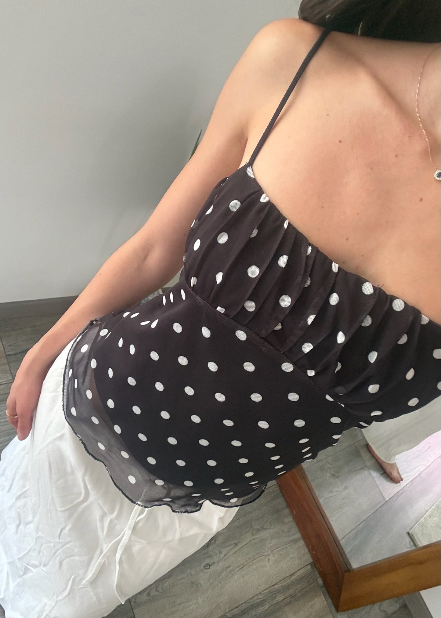 TOP POLKA DOT DE MESH