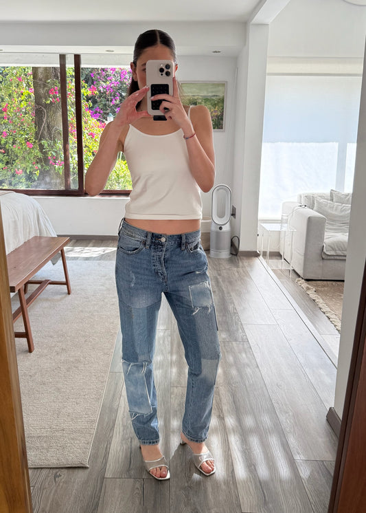 PATCHWORK DENIM JEANS