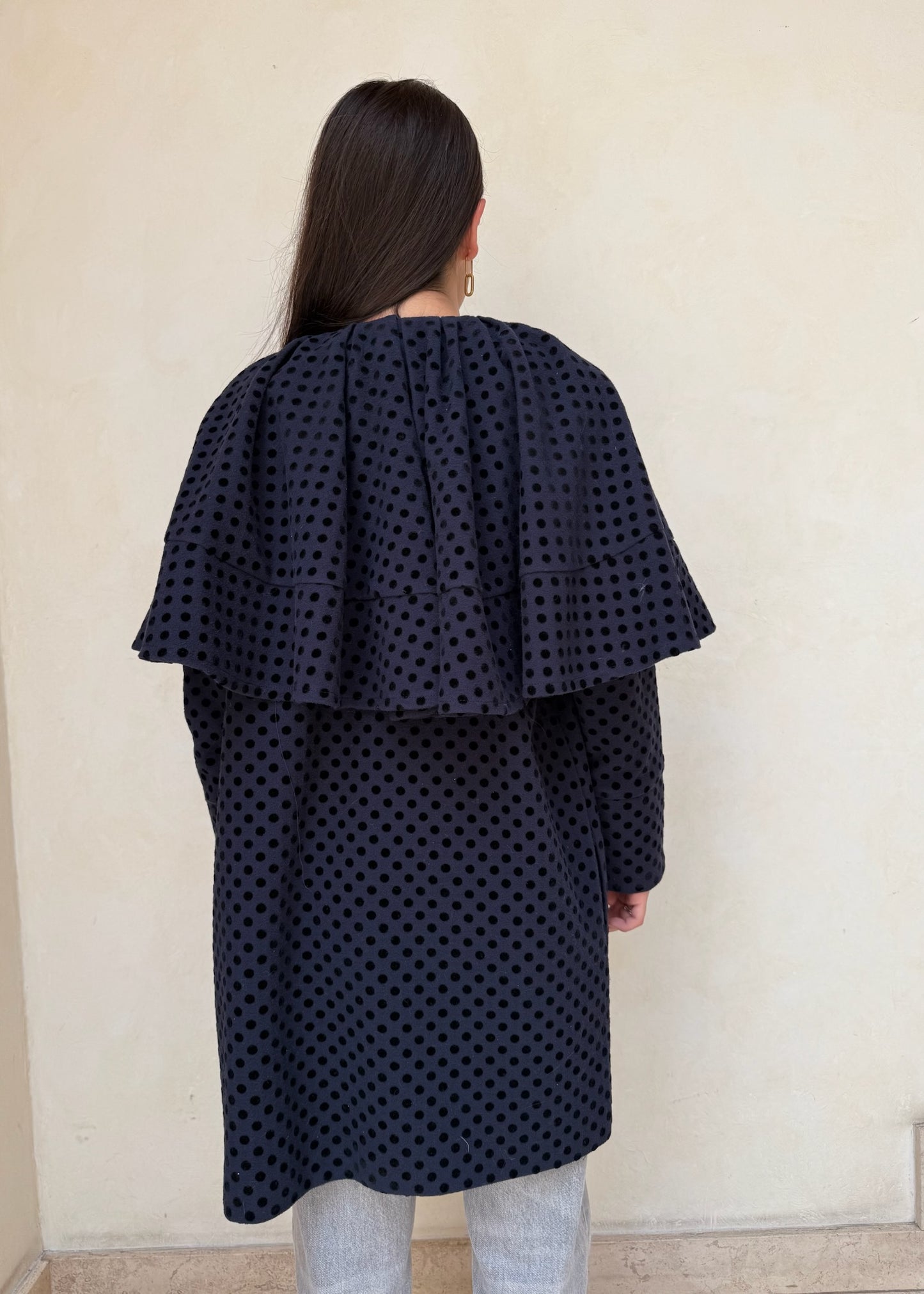 ABRIGO AZUL POLKA DOT