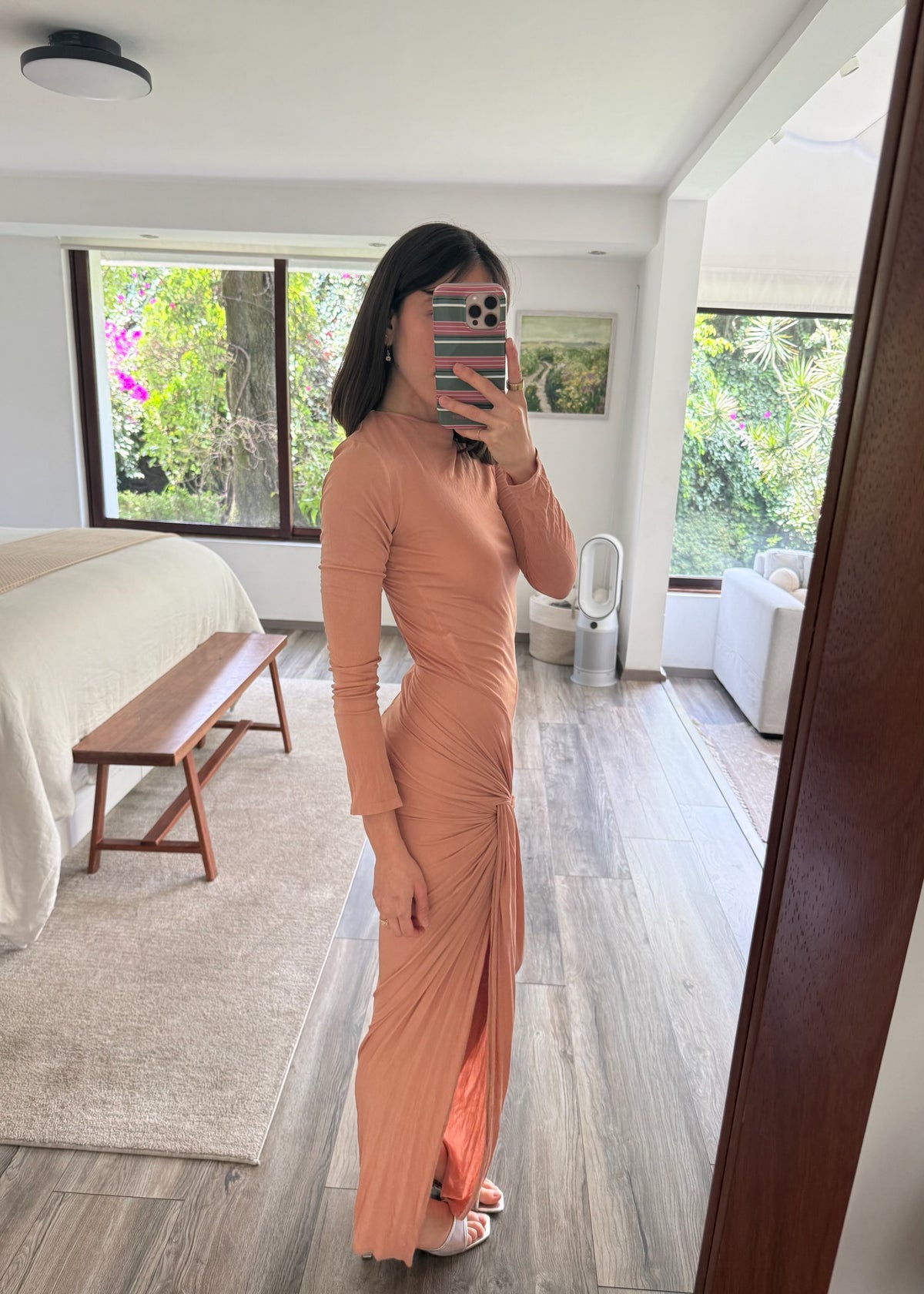 VESTIDO MAXI PALO ROSA