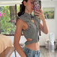 CAMISA CROPPED DE CUADROS
