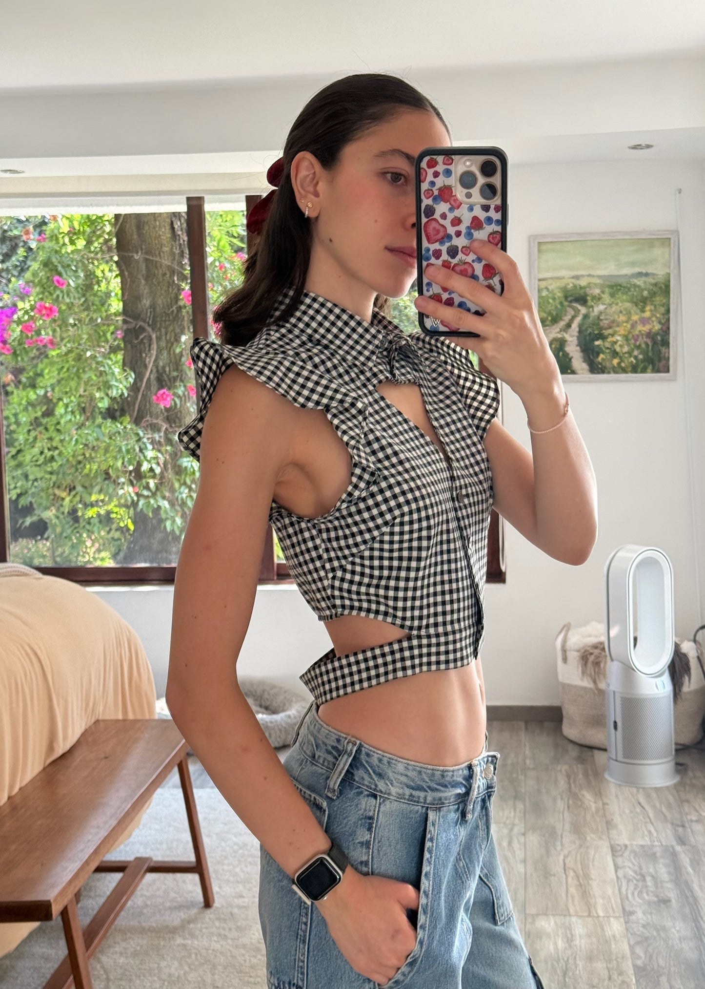 CAMISA CROPPED DE CUADROS