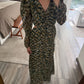 VESTIDO ESTAMPADO CON CUT OUTS VERDE