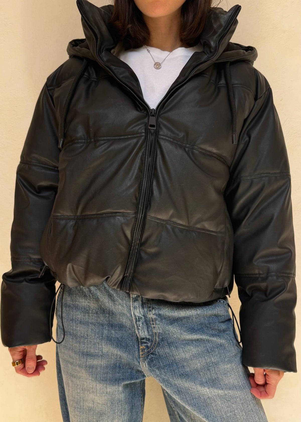 CHAMARRA PUFFER FAUX LEATHER