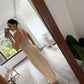 VESTIDO MIDI STRAPLESS CON LENTEJUELAS