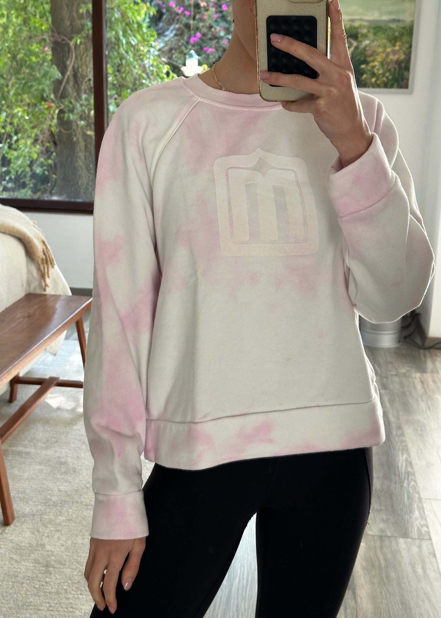 SUDADERA TIE DYE ROSA CLARO