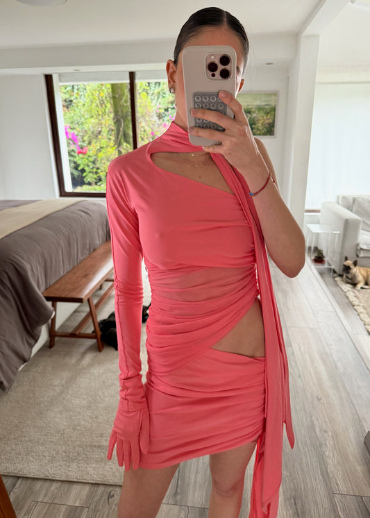 VESTIDO RUCHED ASIMÉTRICO