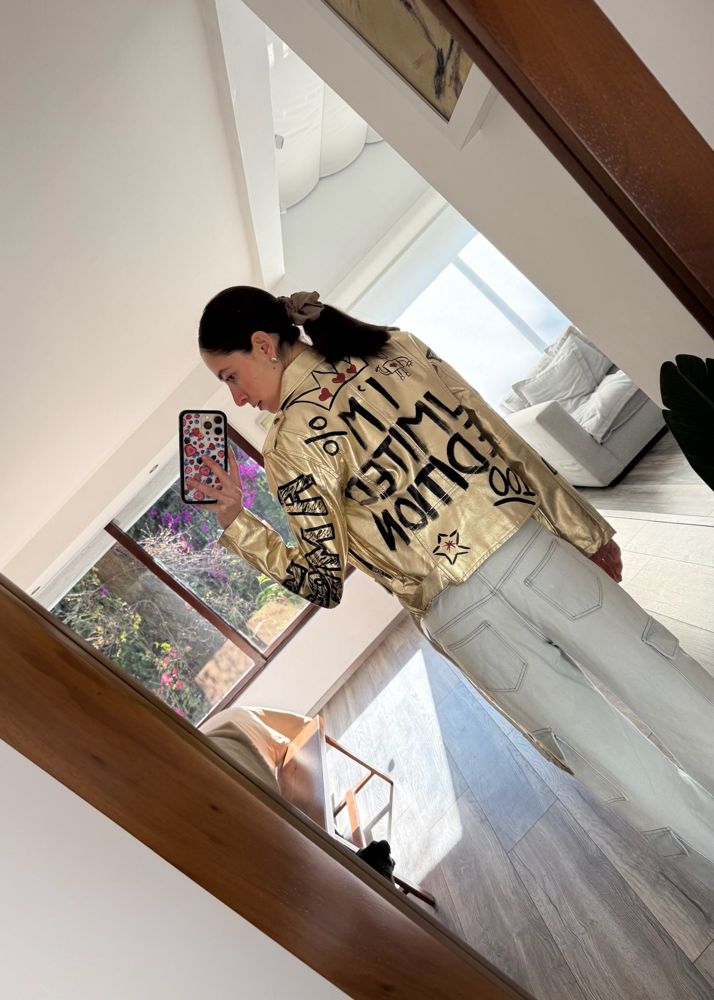 CHAMARRA BIKER GOLDEN