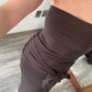 VESTIDO STRAPLESS CON DETALLE WRAP UP