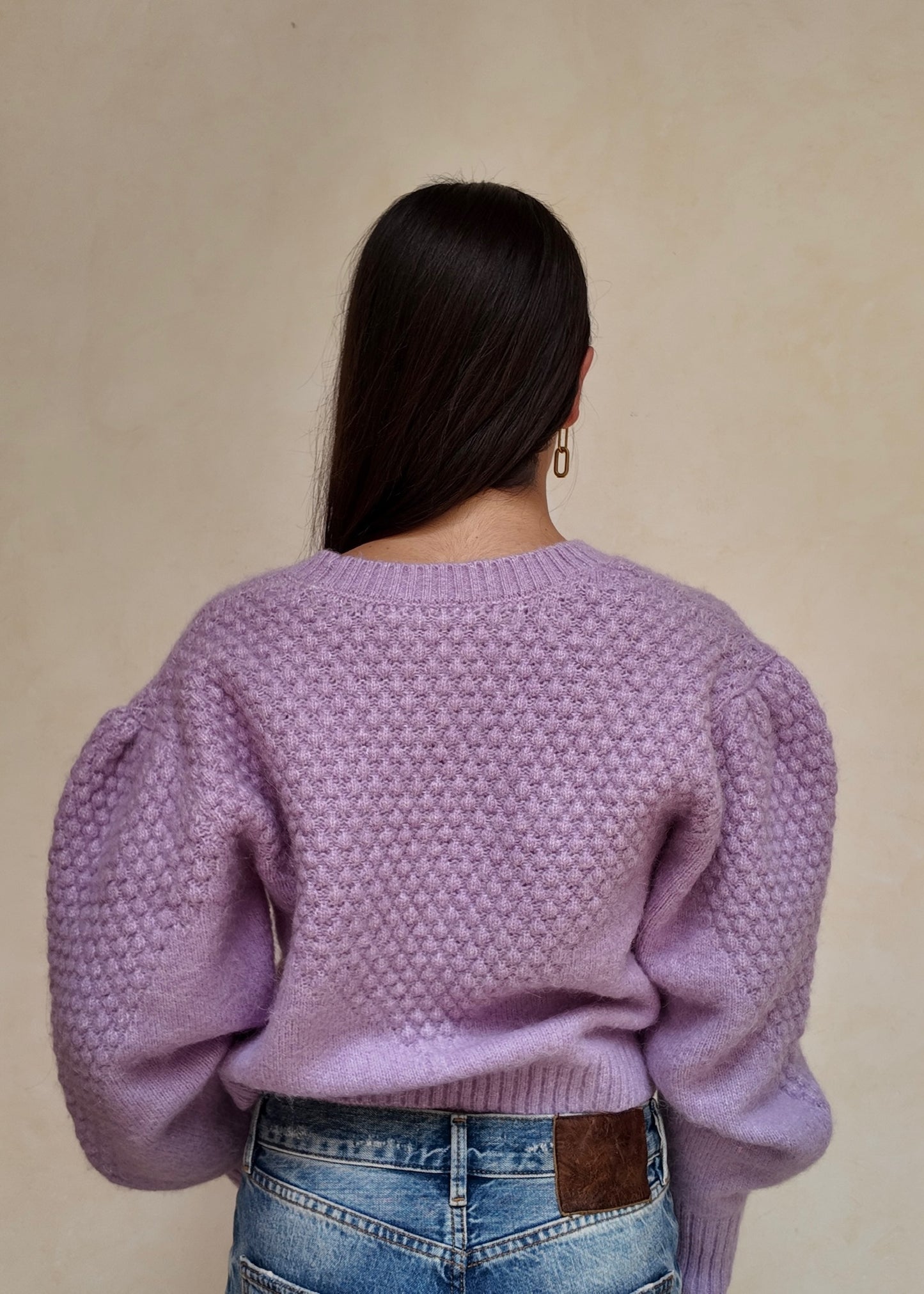CARDIGAN MORADO CHUNKY