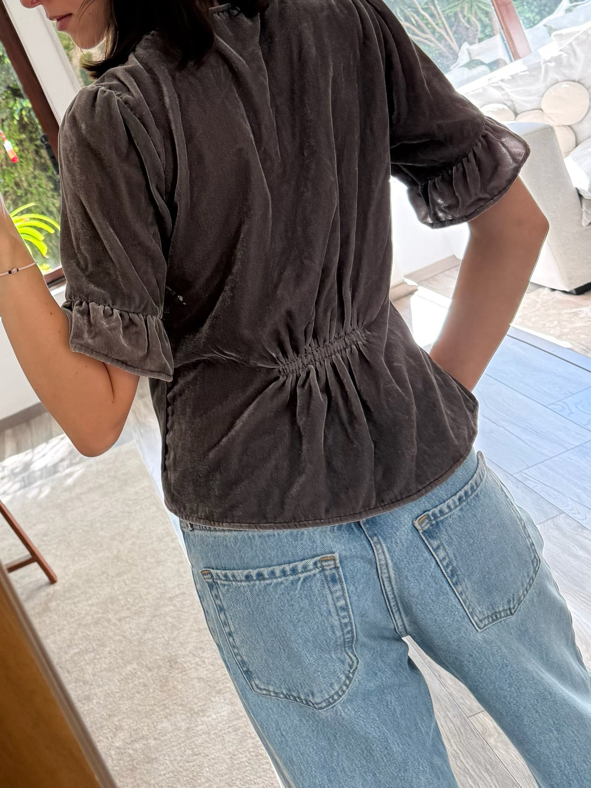 TOP VELVET GRIS