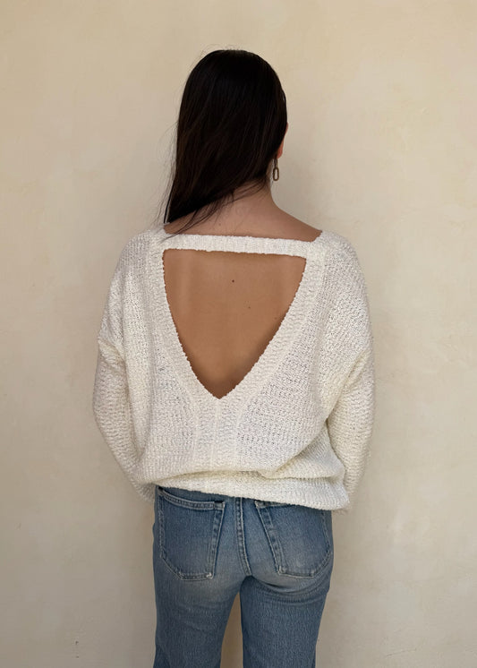SUÉTER BLANCO V NECK BACKLESS