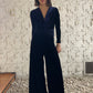 JUMPSUIT LARGO VELVET AZUL