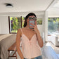 TOP GIRLY ROSA CON MOÑO