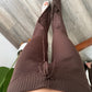 PANTS FLARE RIBBED CHOCOLATE