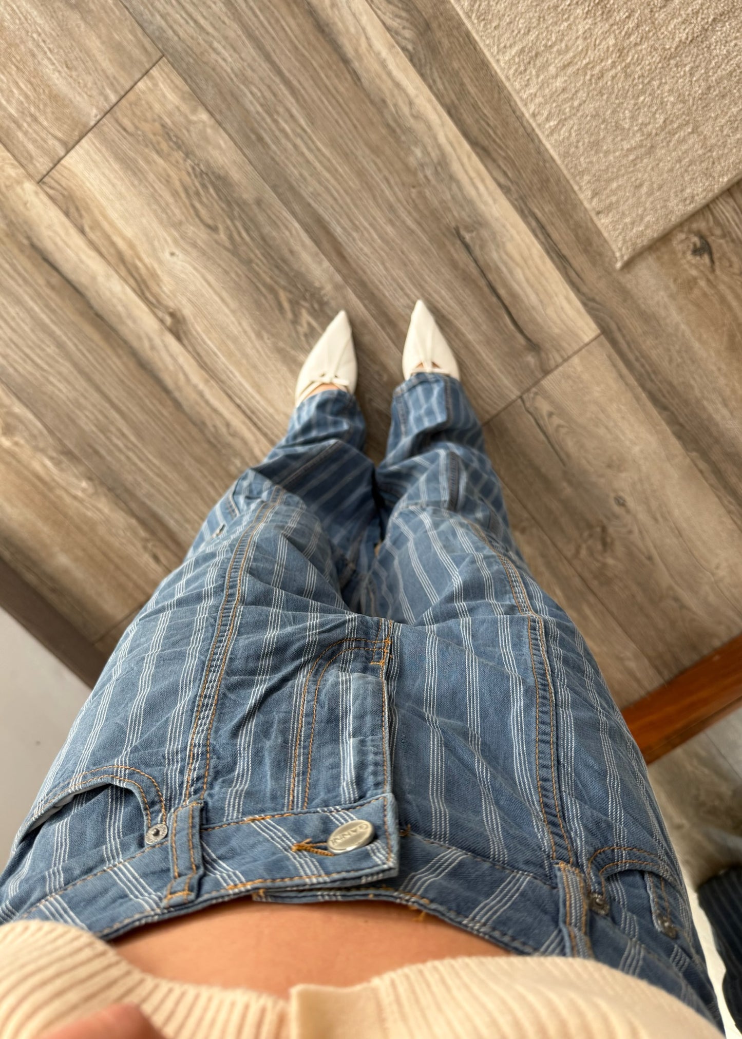 JEANS CARGPO STRIPED