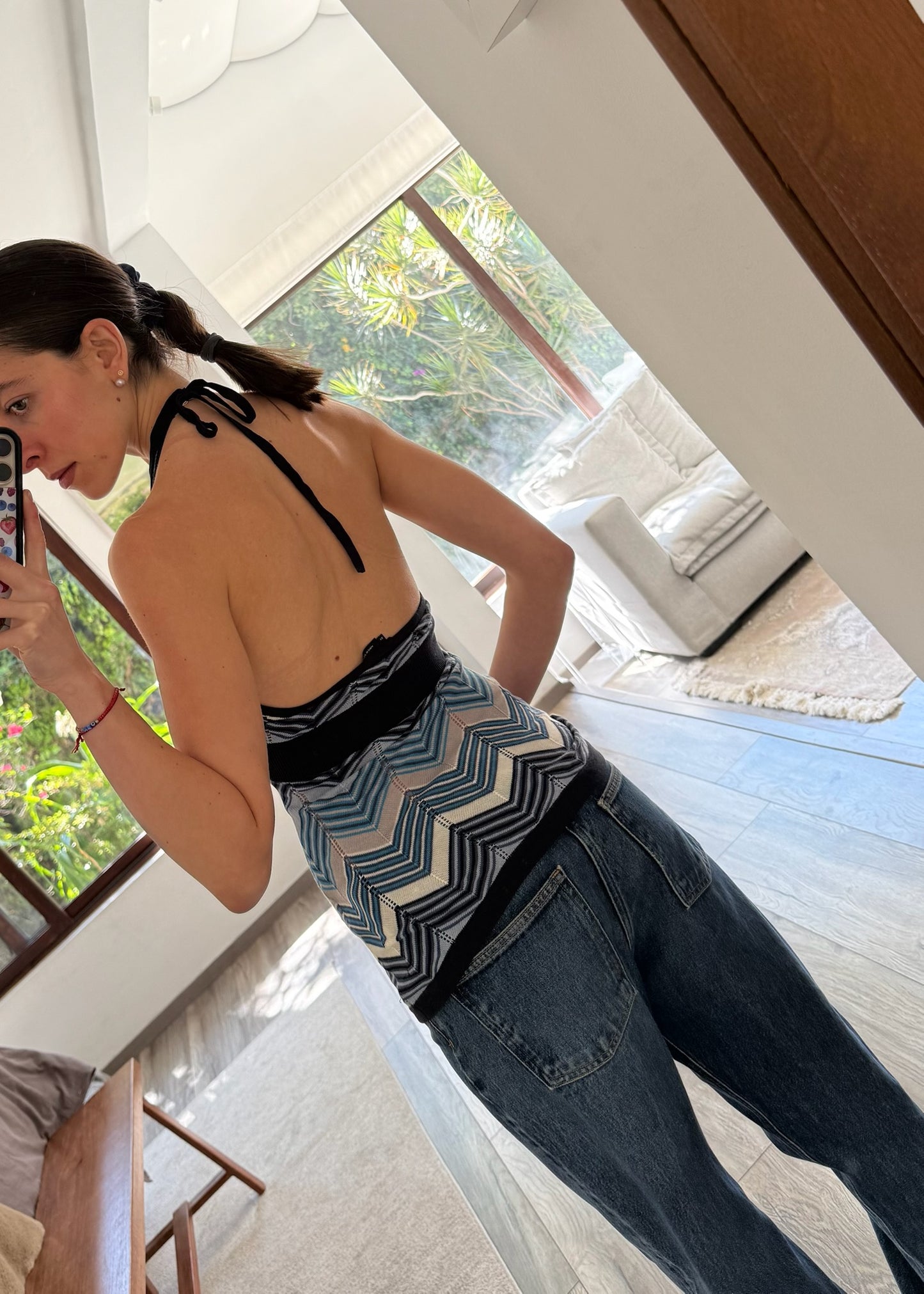 TOP VINTAGE DE KNIT CON PRINT