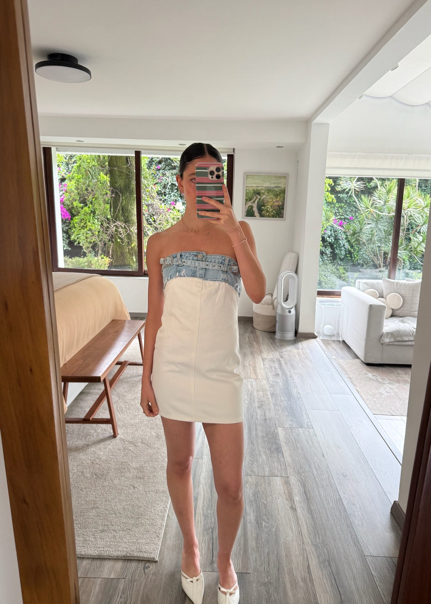 VESTIDO DENIM BLANCO MINI