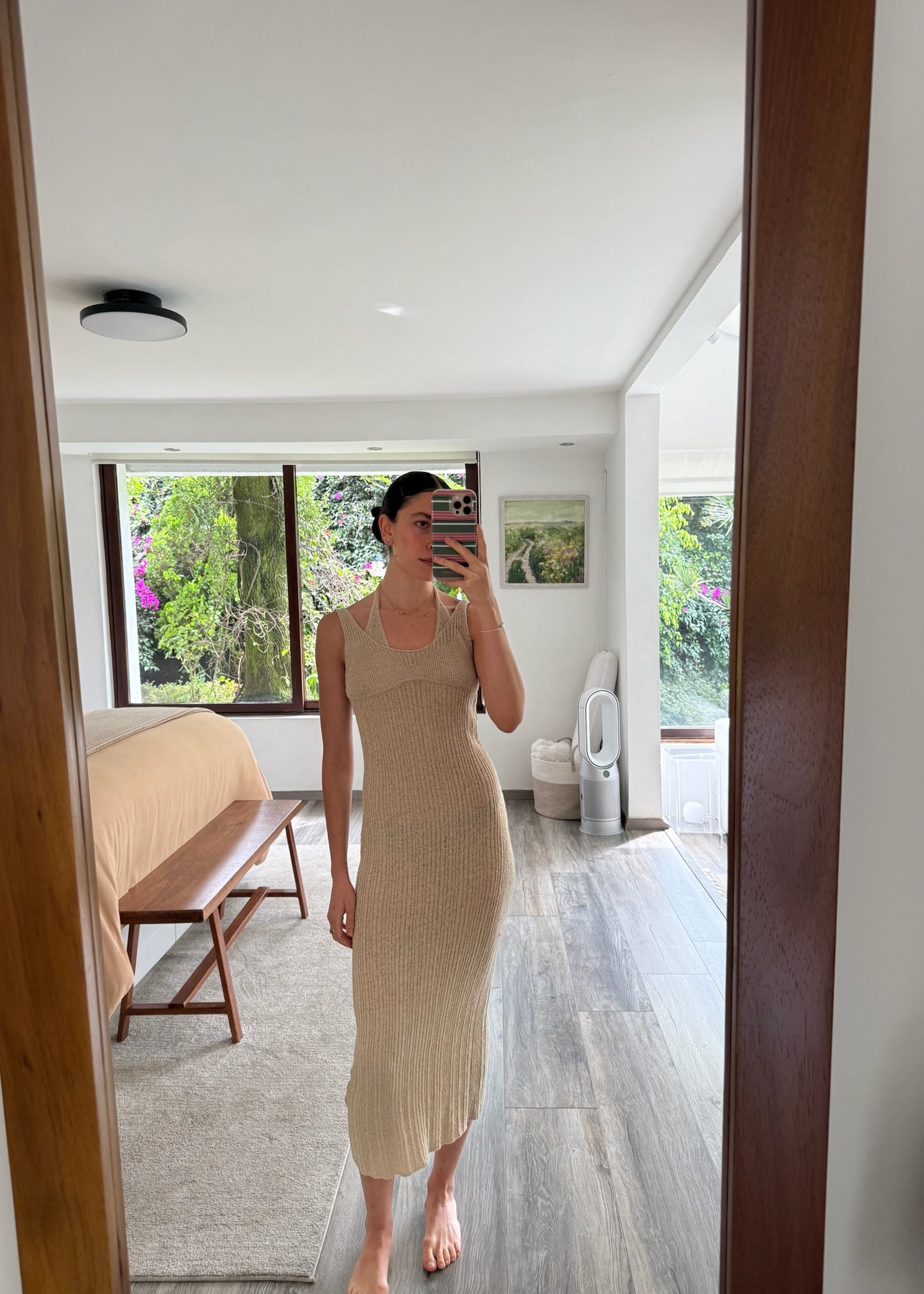 VESTIDO DE KNIT BEIGE