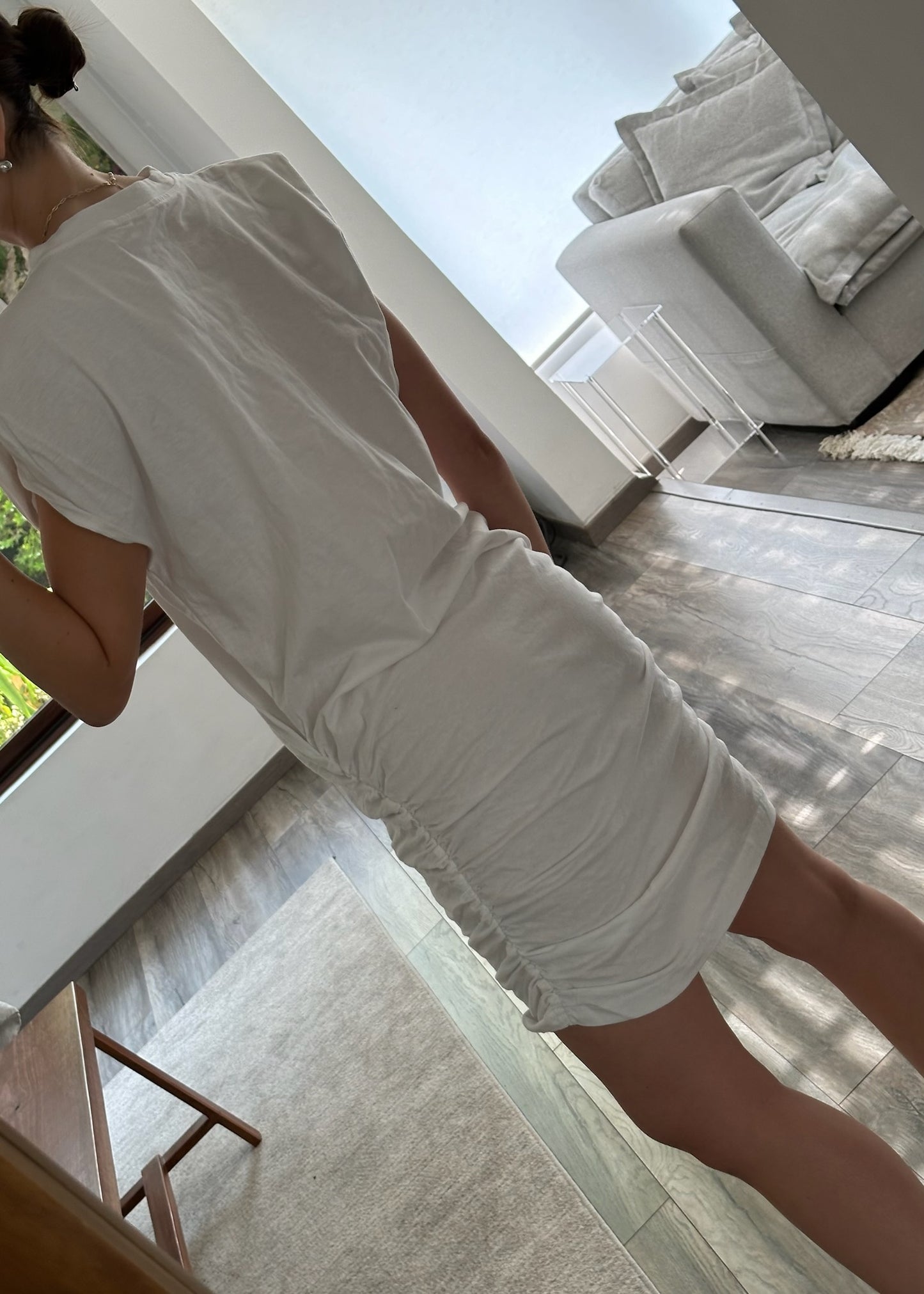 VESTIDO CAMISERO CON HOMBRERAS BLANCO