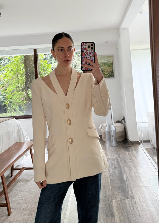 BLAZER CREMA CON CUT OUTS