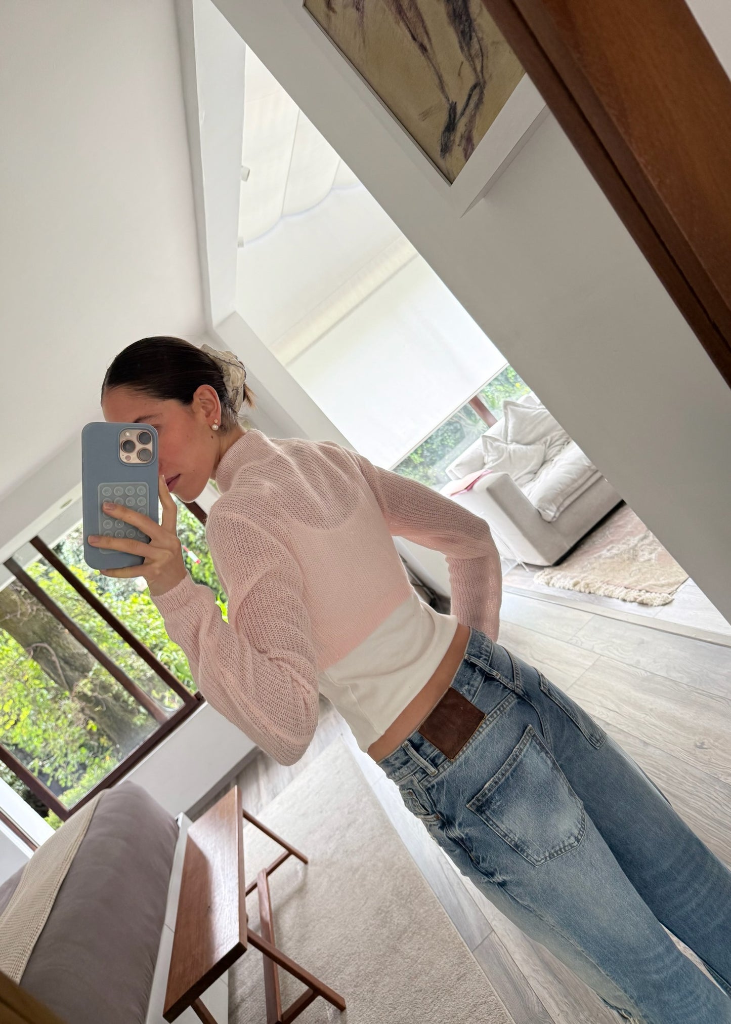 PINK BALLERINA CROPPED SWEATER