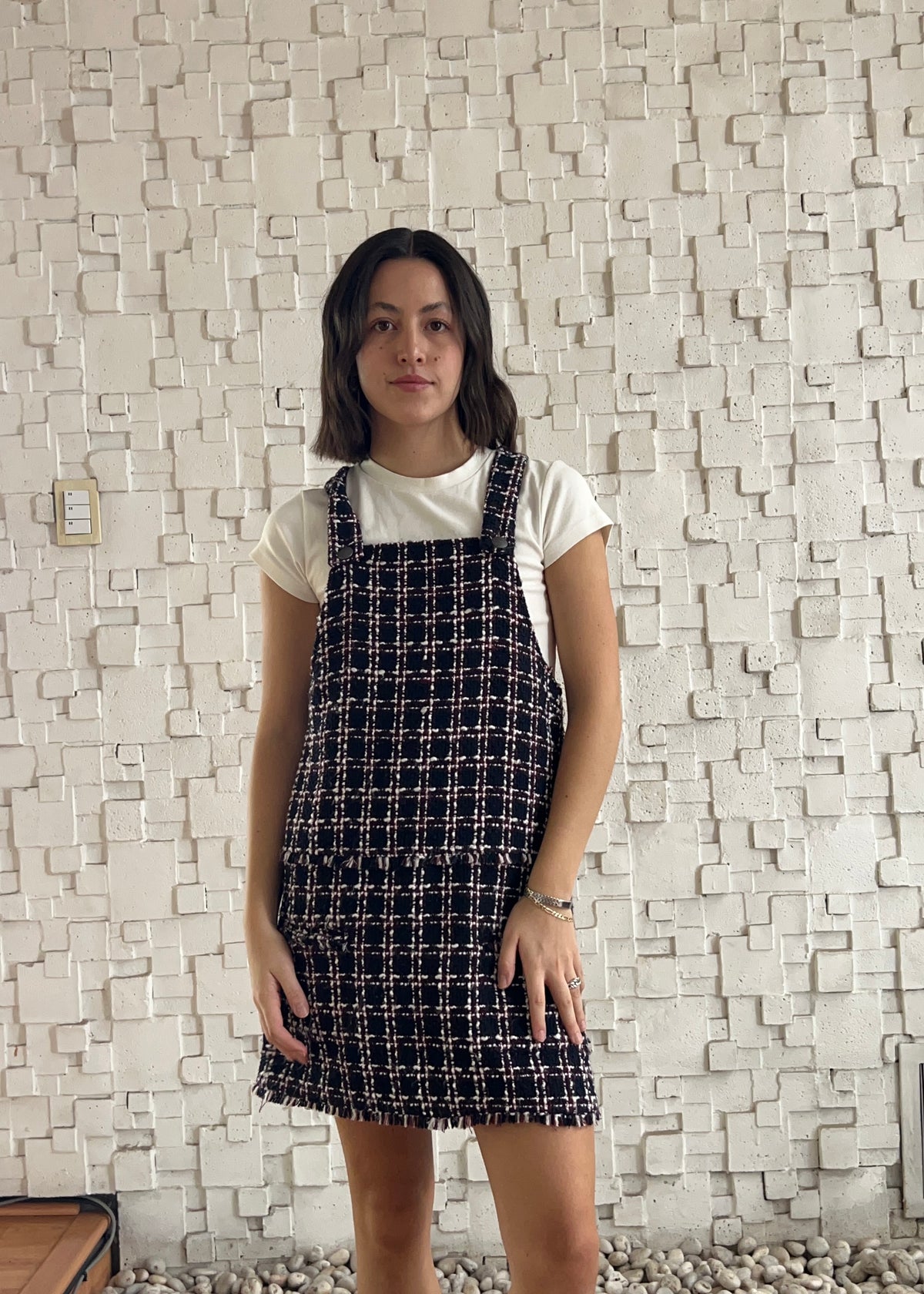 VESTIDO TIPO OVEROL DE TWEED