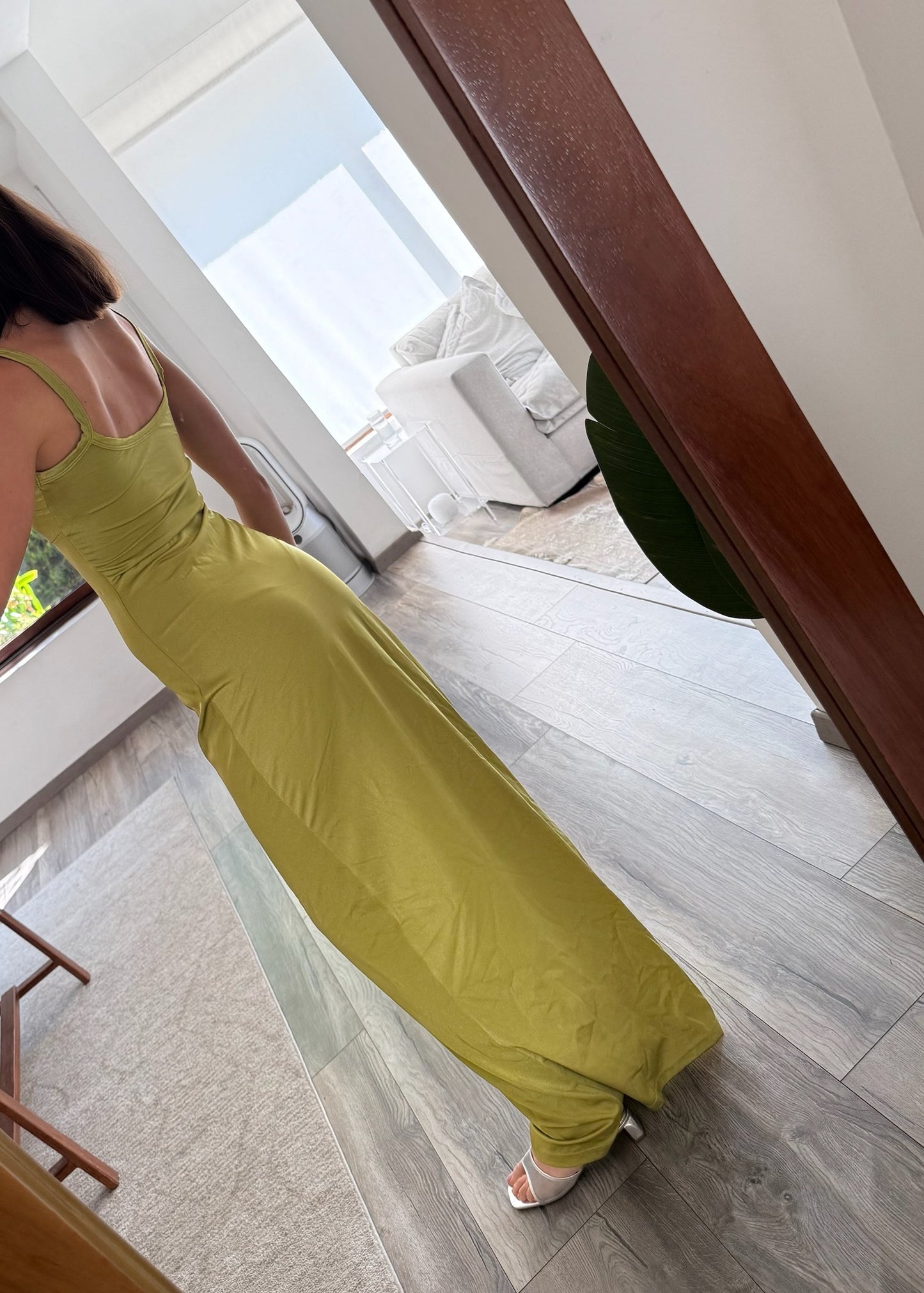 VESTIDO VERDE BUSTIER SHINY