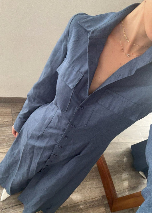 VESTIDO MAXI DE TIPO CAMISA