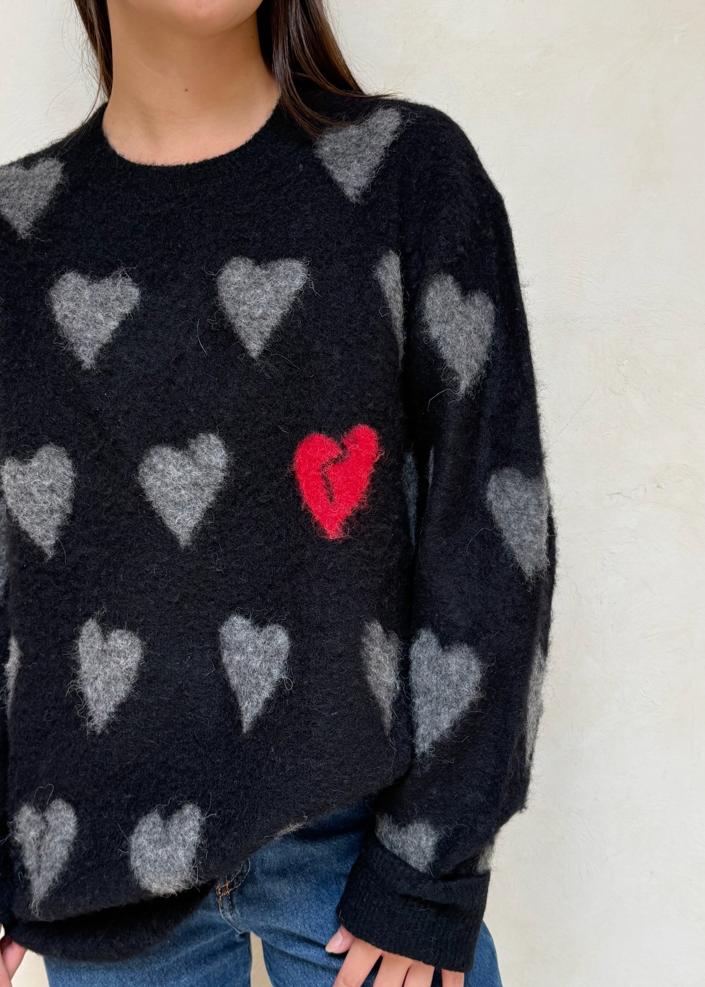 CREWNECK BROKEN HEART NEGRO