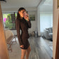 VESTIDO MINI MANGA LARGA SHINY