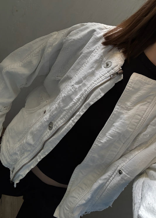 CHAMARRA DENIM BLANCA BOHO