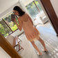 VESTIDO ROSA PALO CON ENCAJE