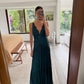 VESTIDO ESMERALDA CON ENCAJE MAXI