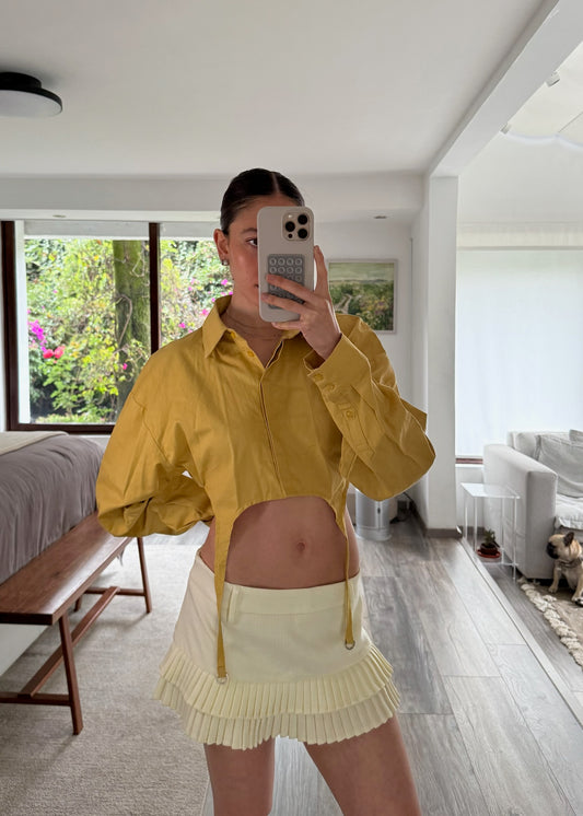 CAMISA CROPPED MUSTARD YELLOW
