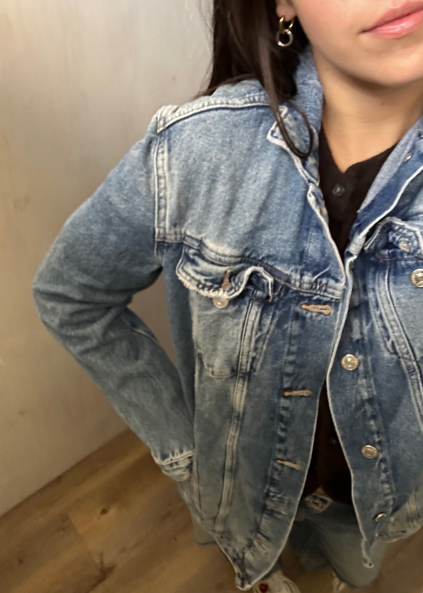 CHAMARRA DE MEZCLILLA LARGA