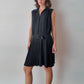 VESTIDO NEGRO PLISADO CON HEBILLA