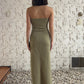 VESTIDO DRAPEADO VERDE OLIVO