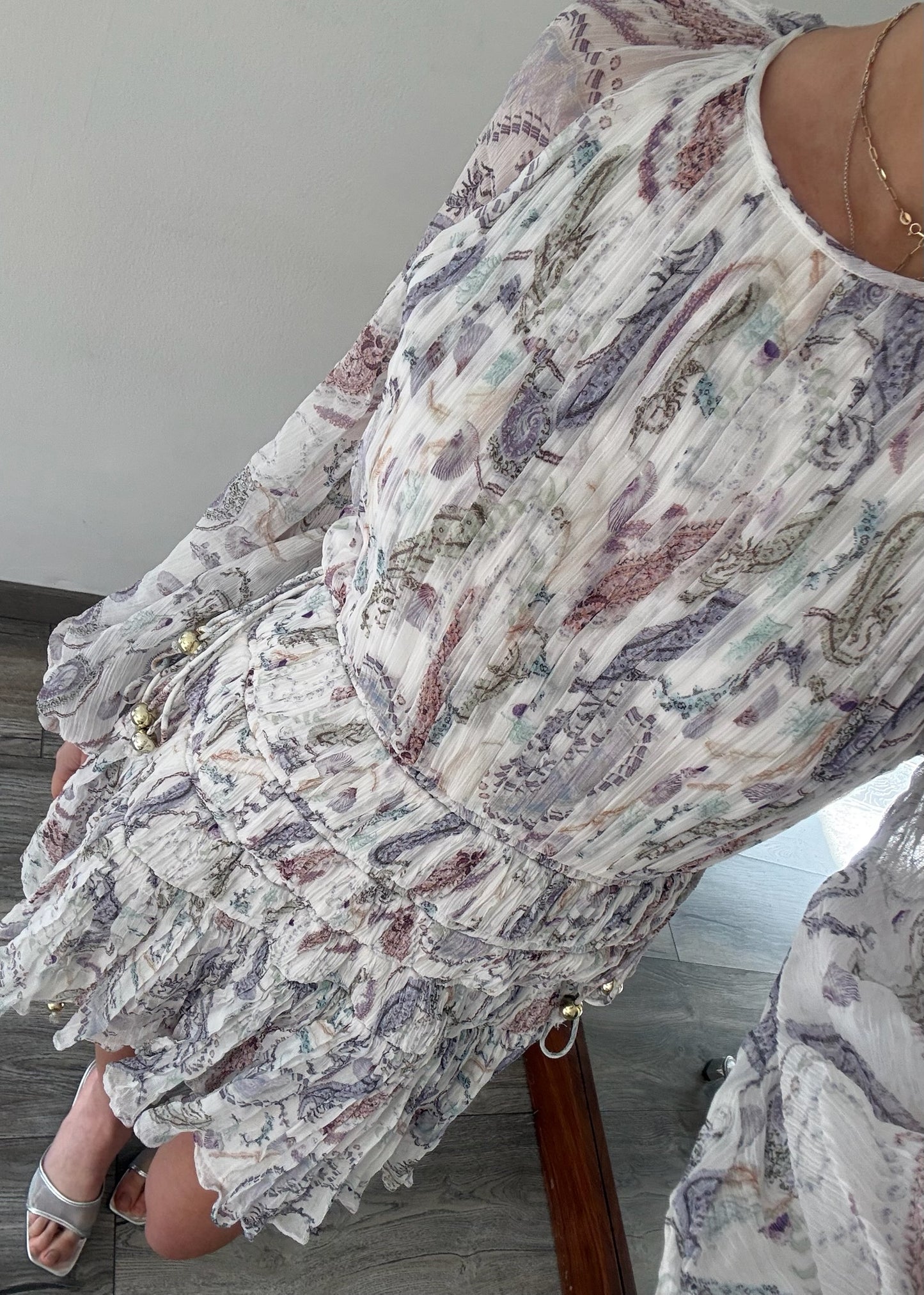 VESTIDO CON PRINT DE CONCHAS