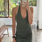 VESTIDO FRUNCIDO VERDE MINI