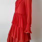 VESTIDO ROJO CON OLANES