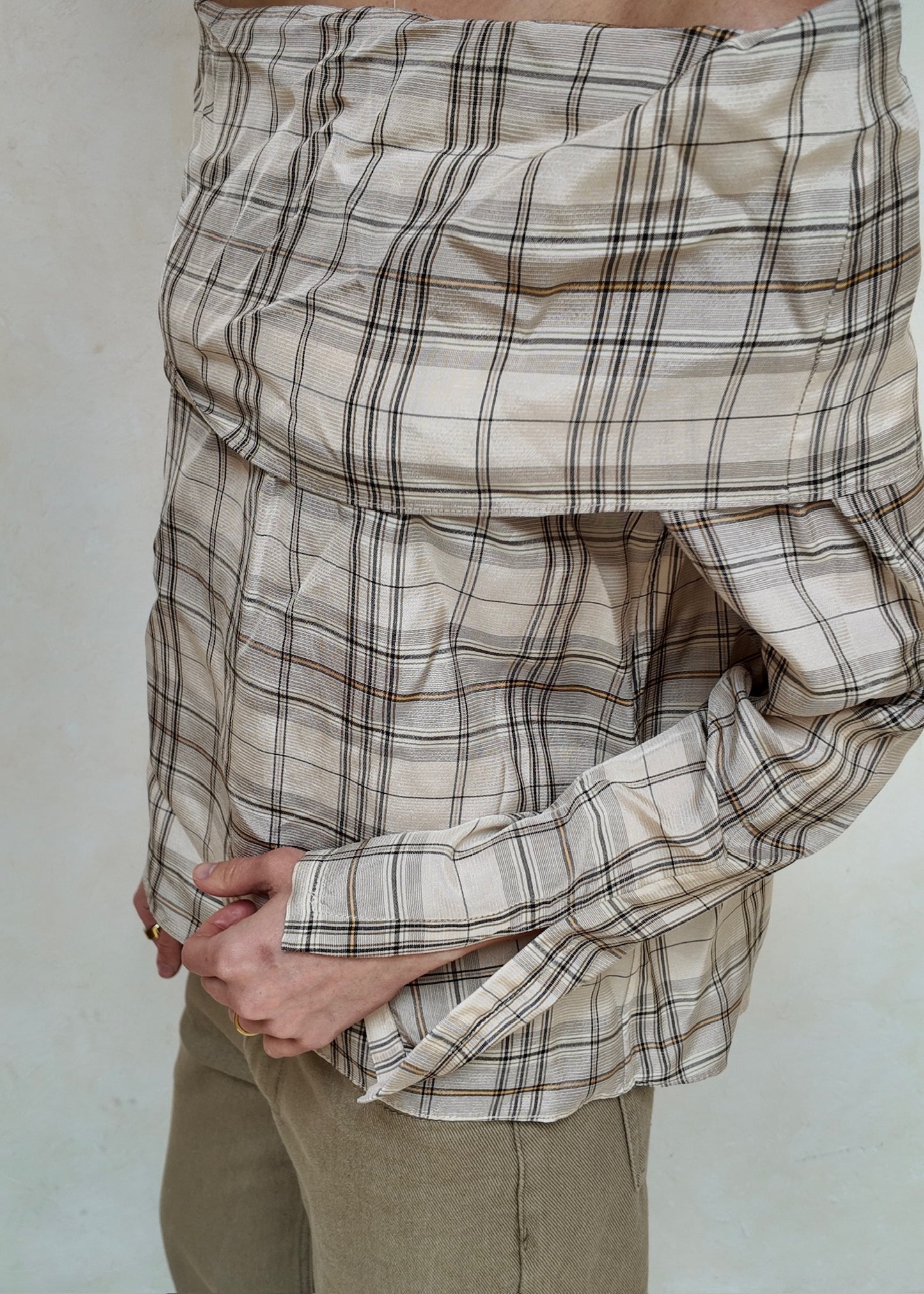 BLUSA OFF THE SHOULDER PLAID
