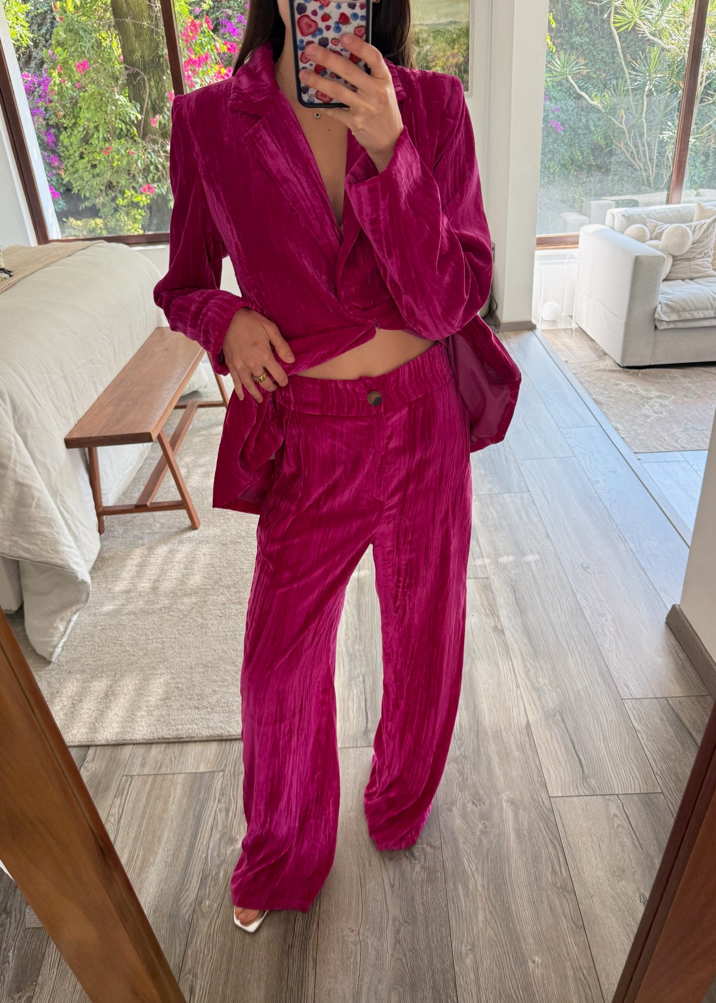 SUIT PINK VELVET